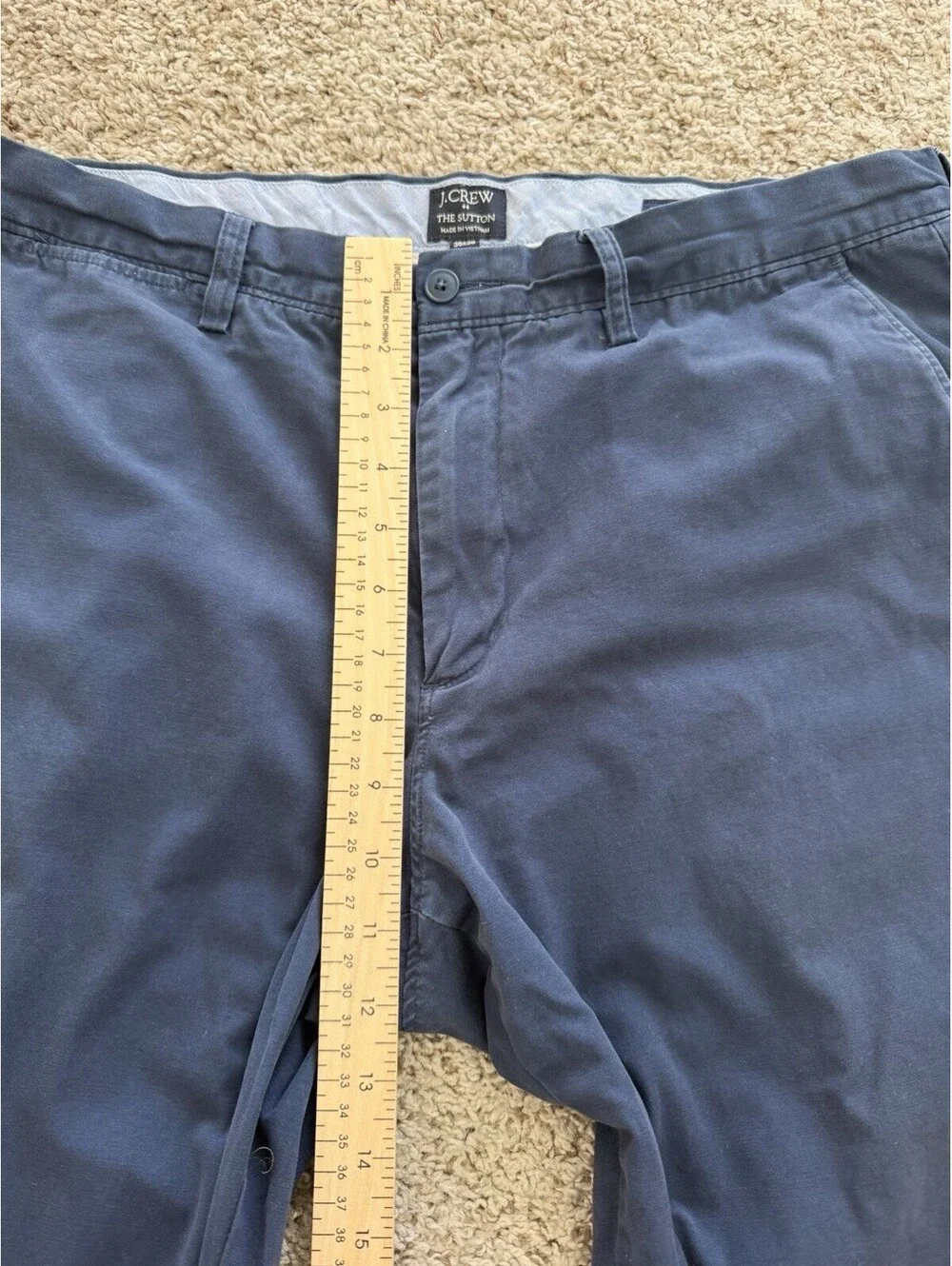 J.Crew The Sutton Navy Summerweight Chino Pants 36x28 Smart Casual Preppy